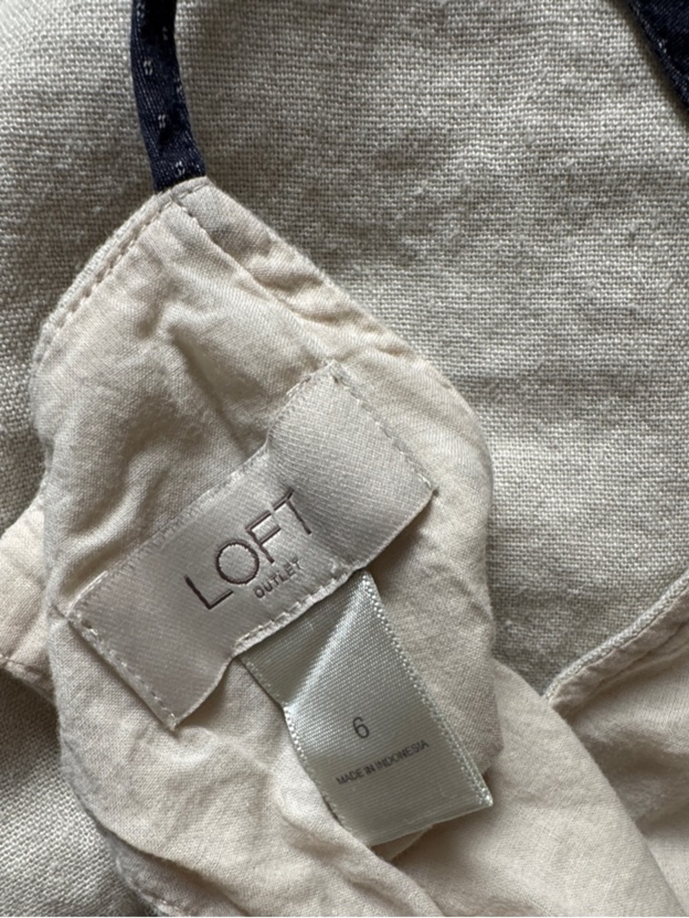 LOFT Cream Halter Mini Dress with Navy Floral Print - Picture 5 of 5
